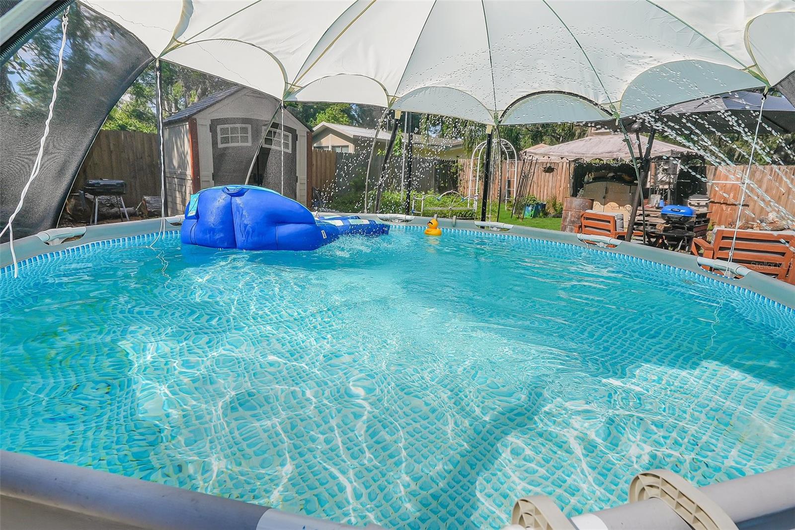 Pool with mosquito net, so smart!