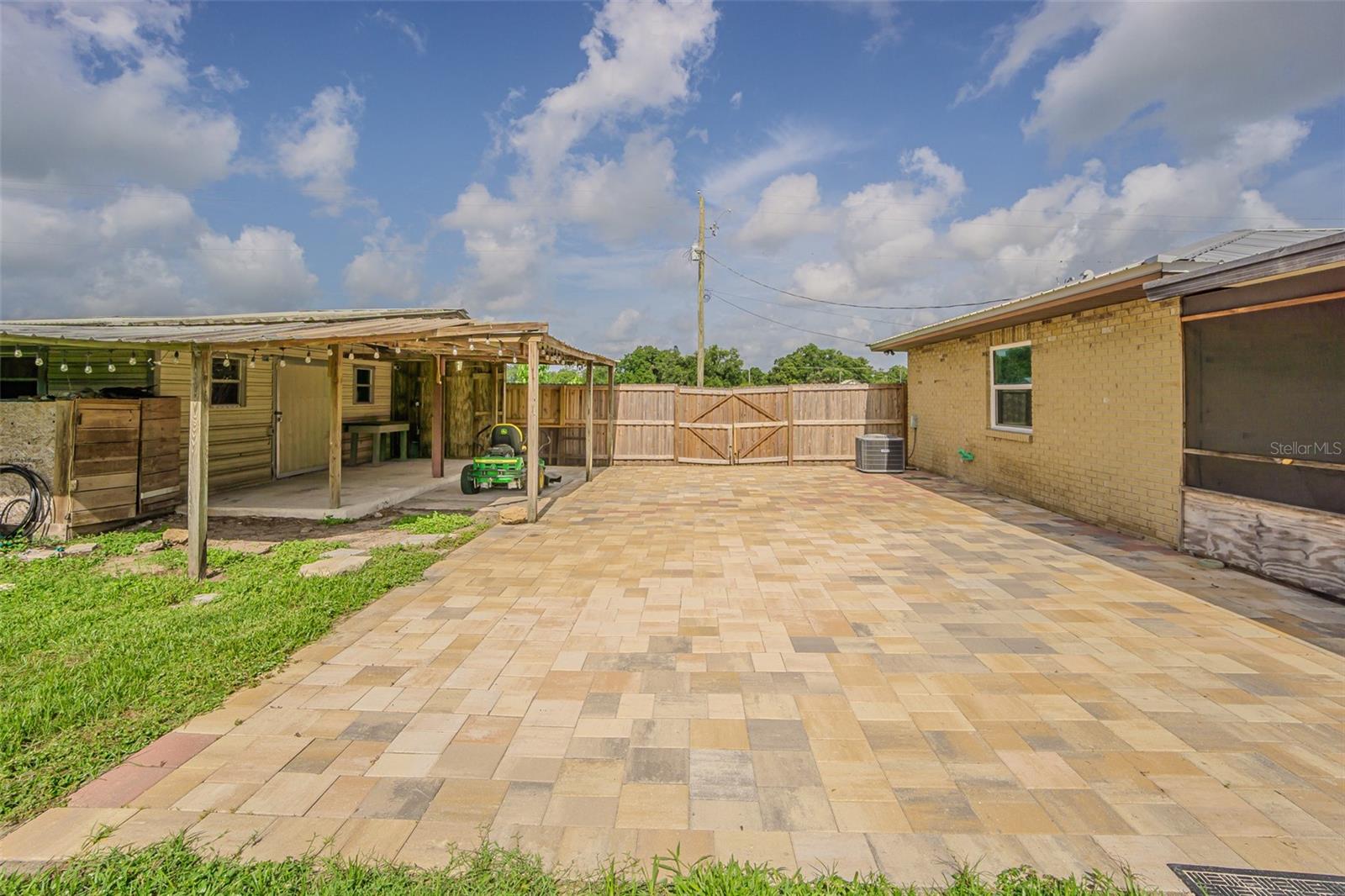 brick paver patio right off the scereened back porch