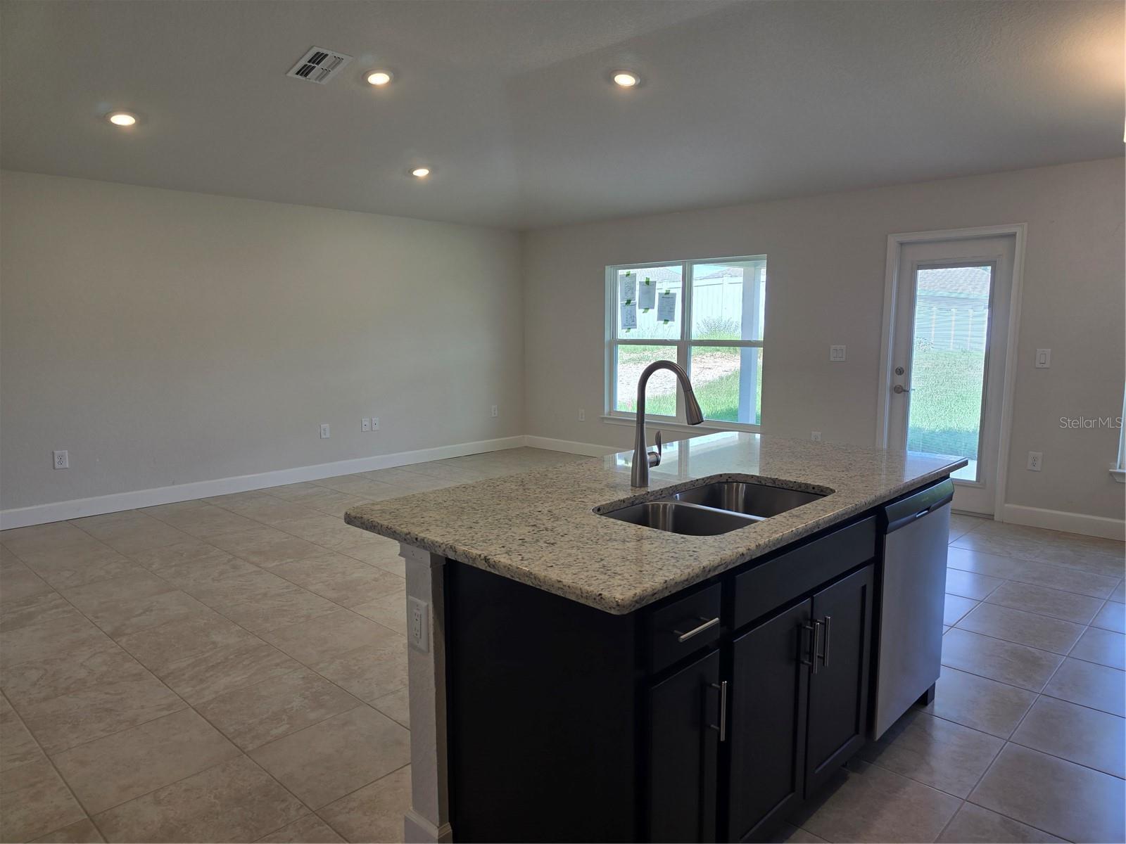 Island open to Living Room