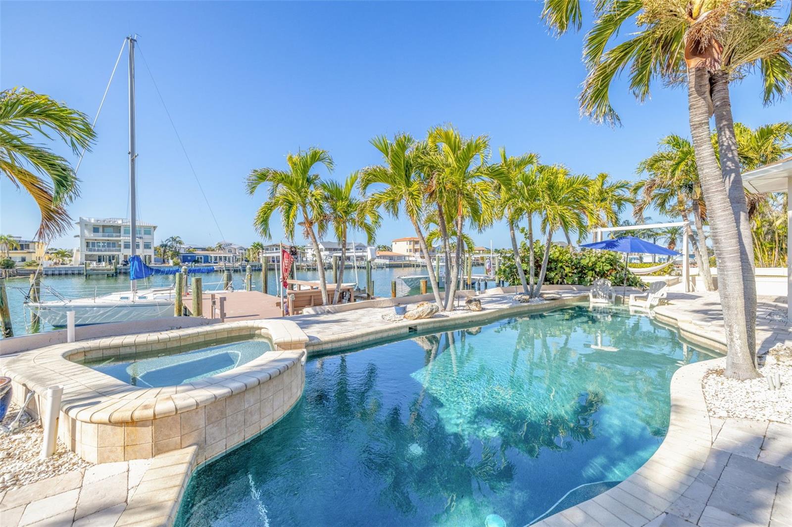 Pool, hot tub and sailboat dock