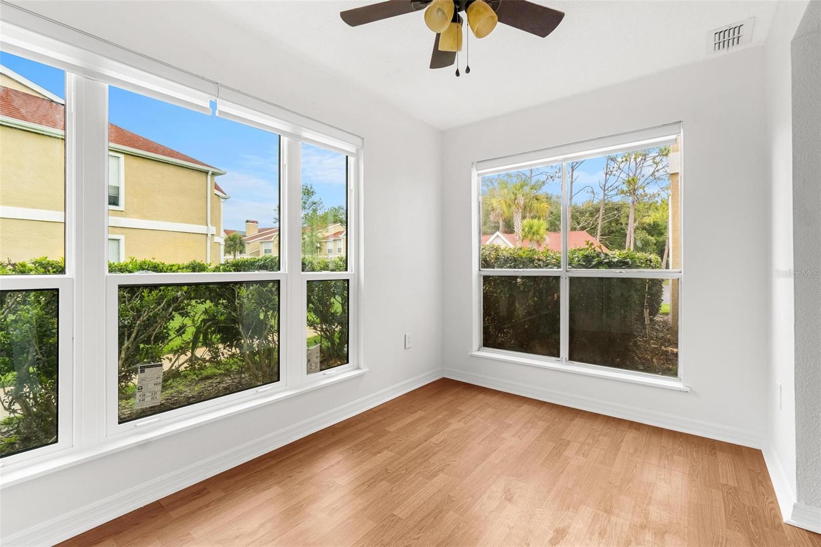 Flex room off living room with a closet