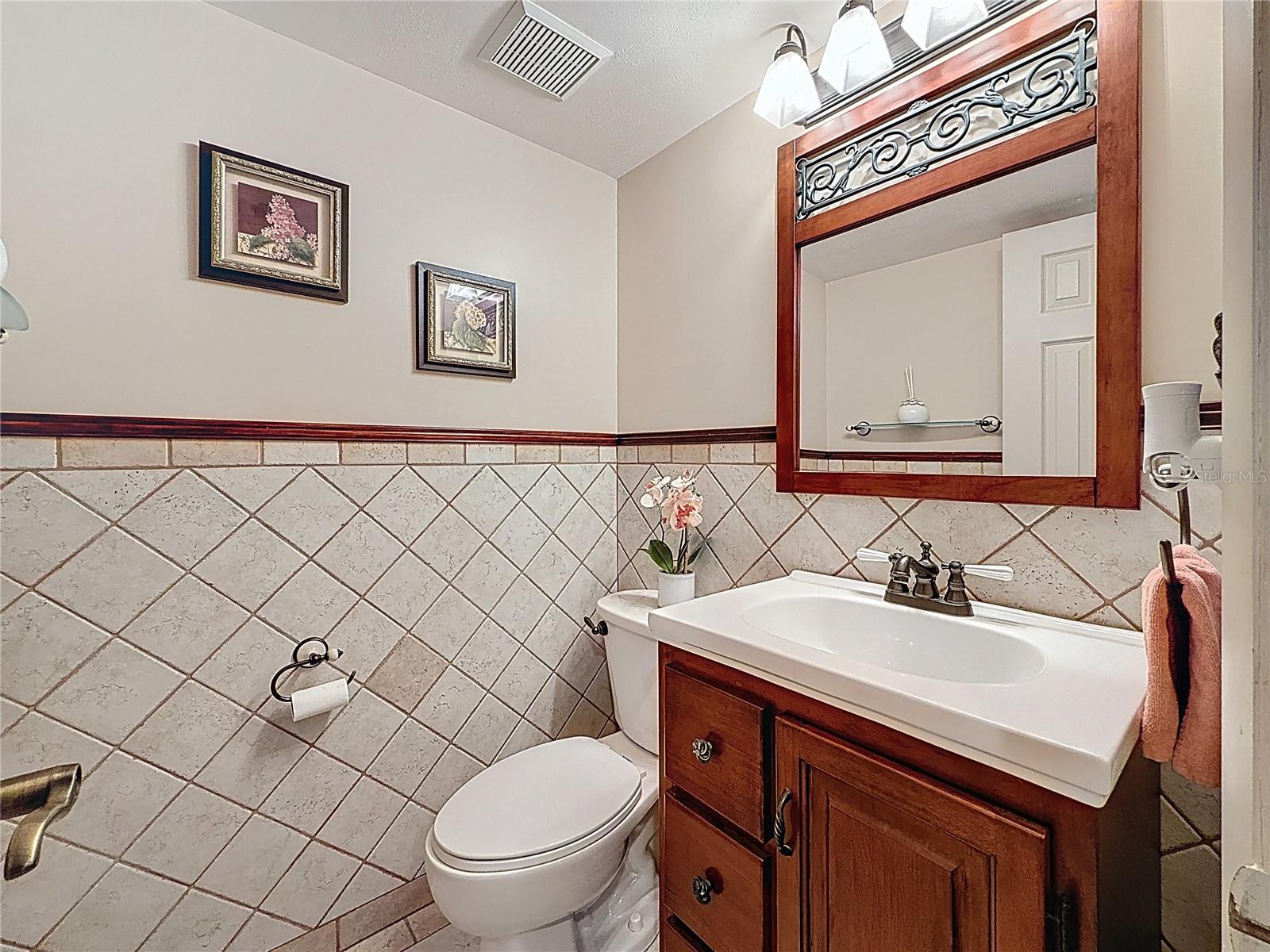 Downstairs half bathroom for guests