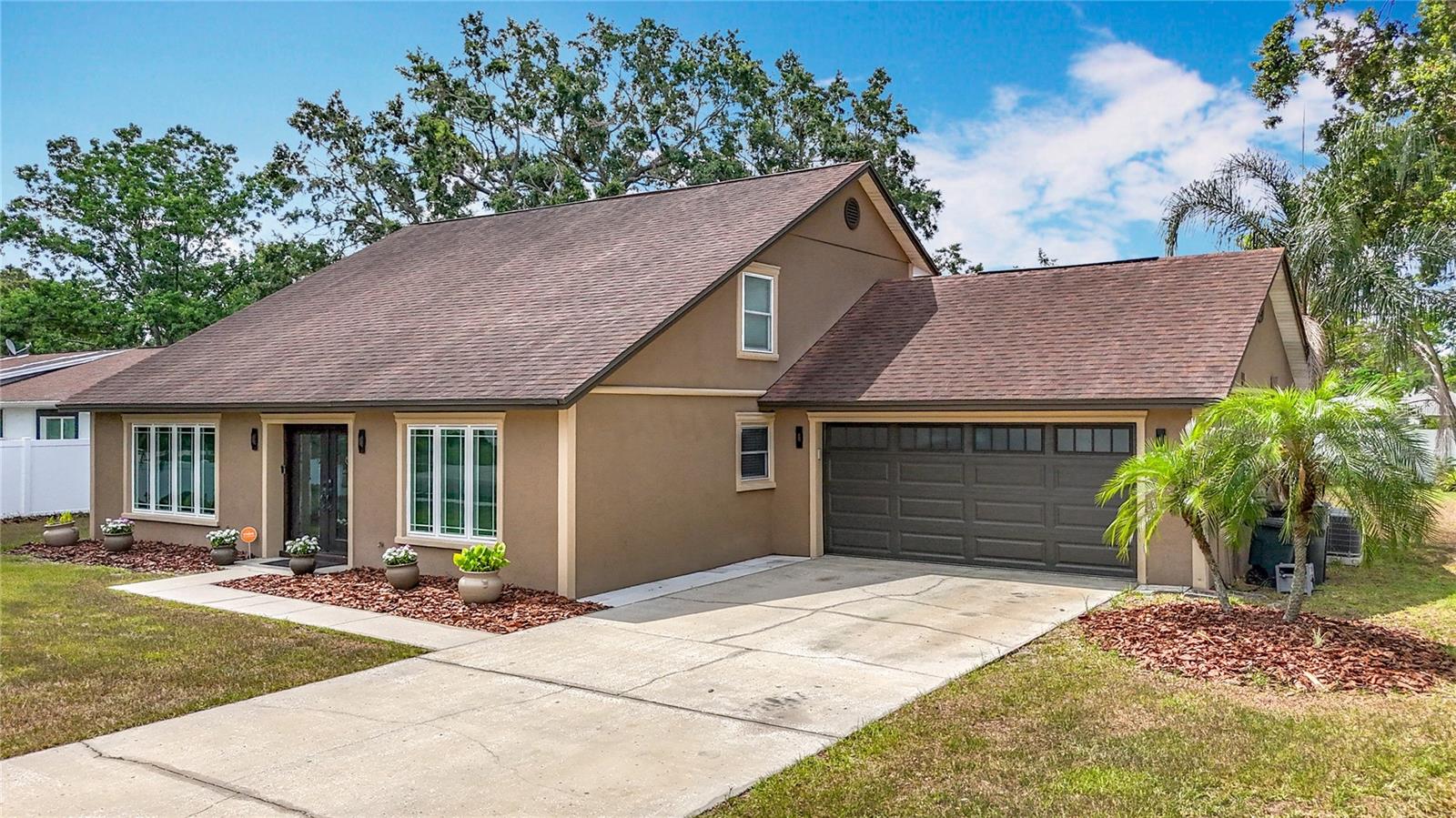 2-car garage with widened driveway