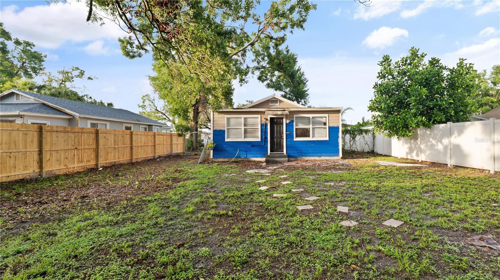 Back of home and yard