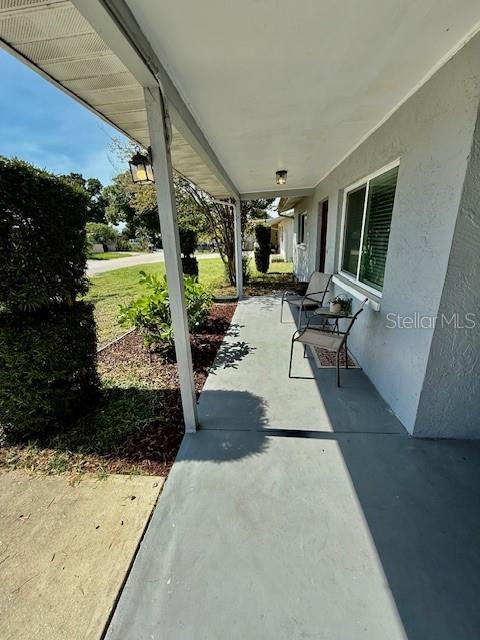 Side view from car port