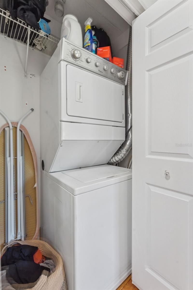 Stackable washer/dryer but room for a full size if you prefer