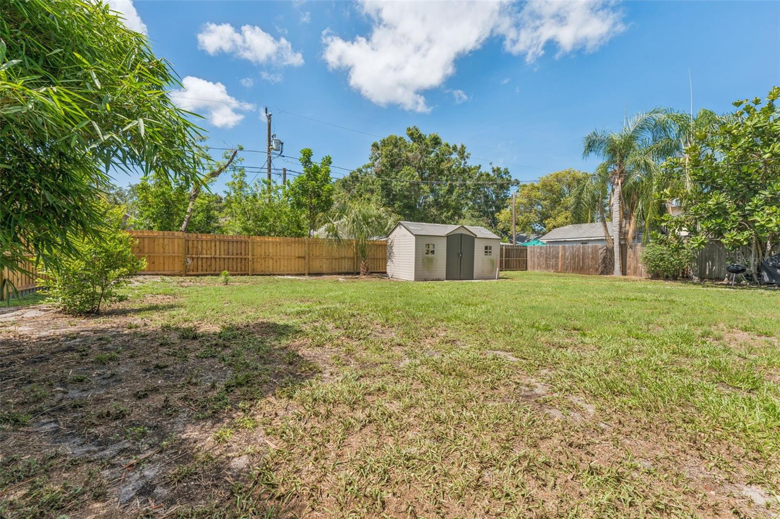 Huge back yard, the lot is almost a quarter of an acre.