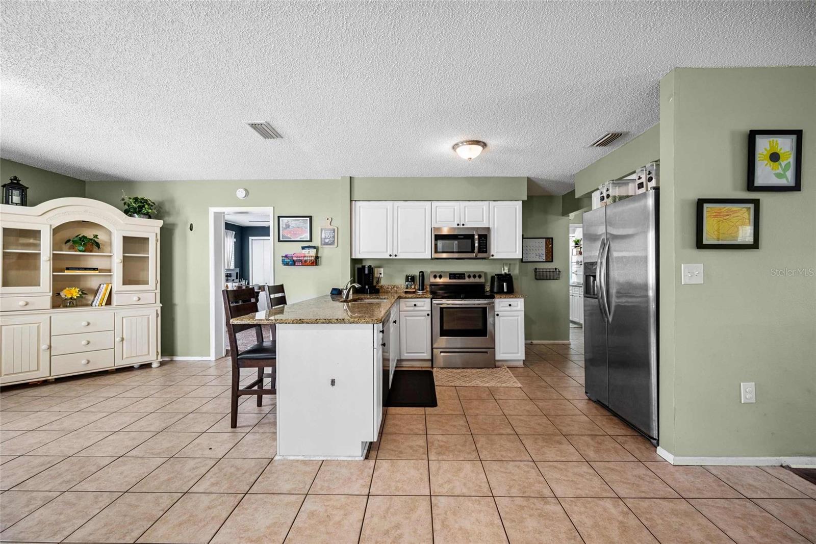 Stainless Appliances ~ Updated Cabinets with Stone Counters