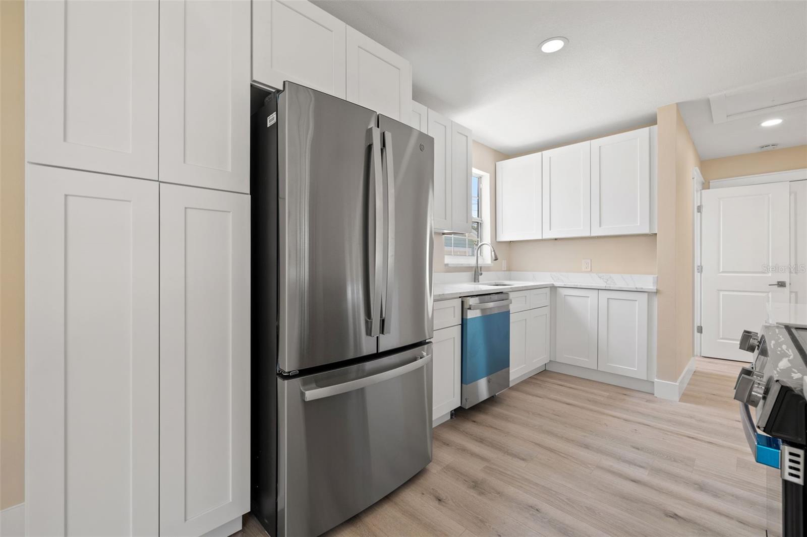 Pantry, new stainless steel appliances