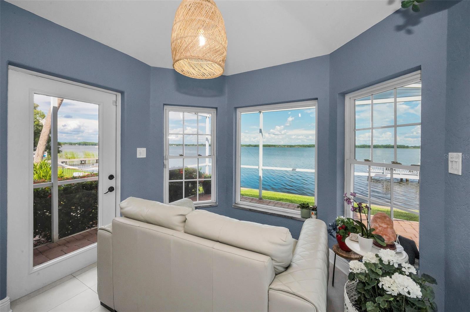 Space in kitchen for dining or as seen her a sitting area to enjoy coffee and lake views