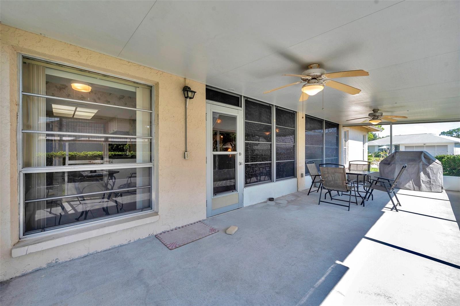 View of house from within the screened lanai