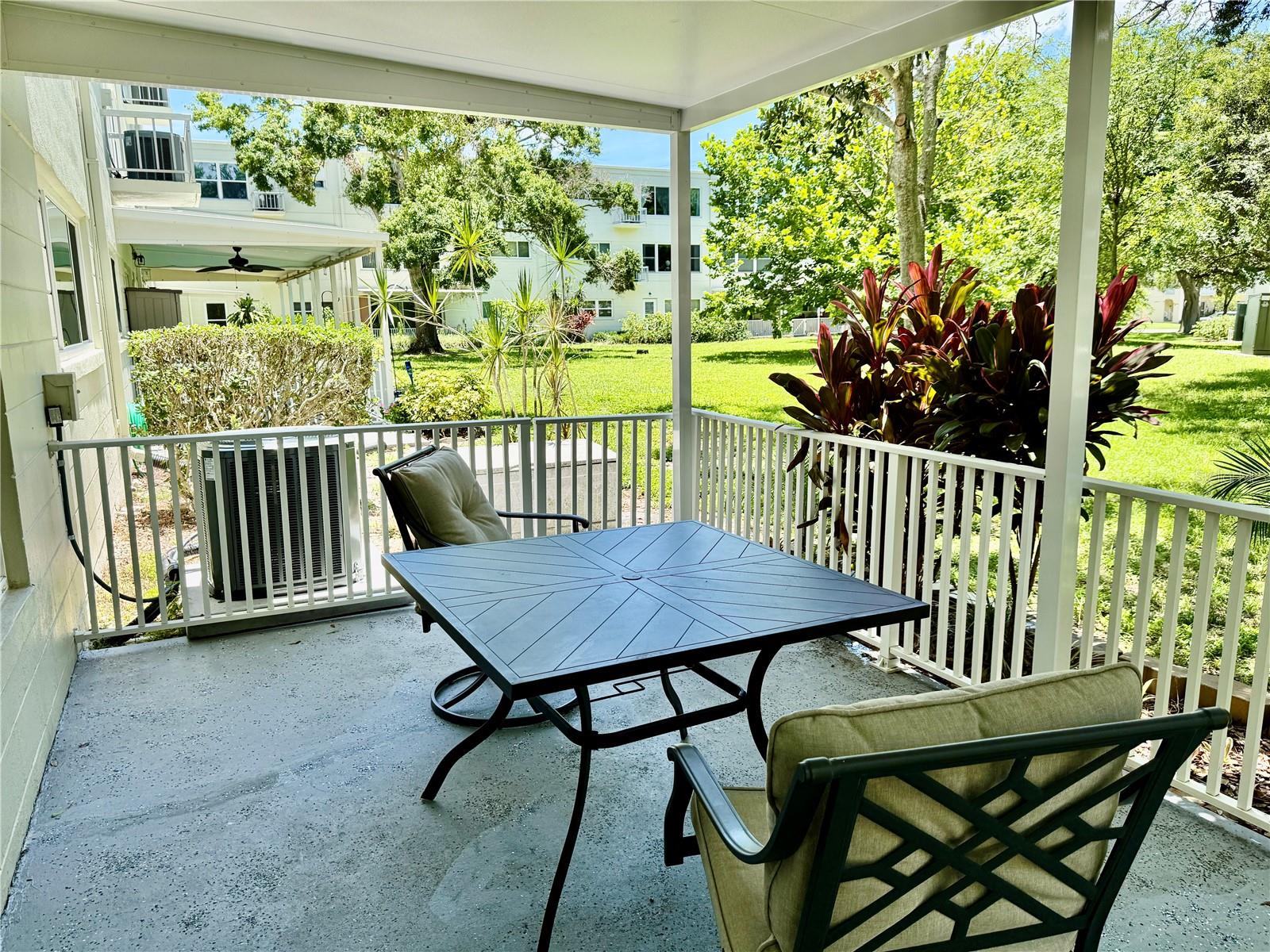 covered & fenced lanai is pre-wired for ceiling fan