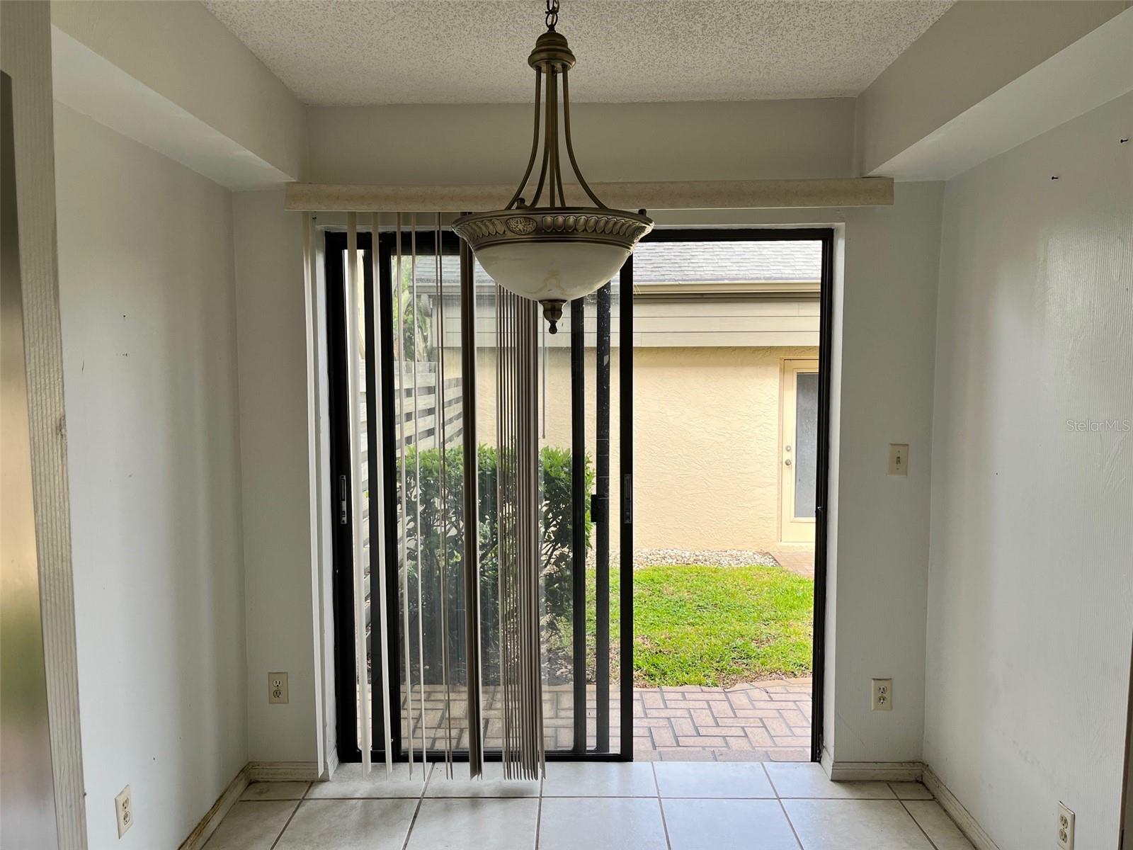 breakfast nook and exit to patio