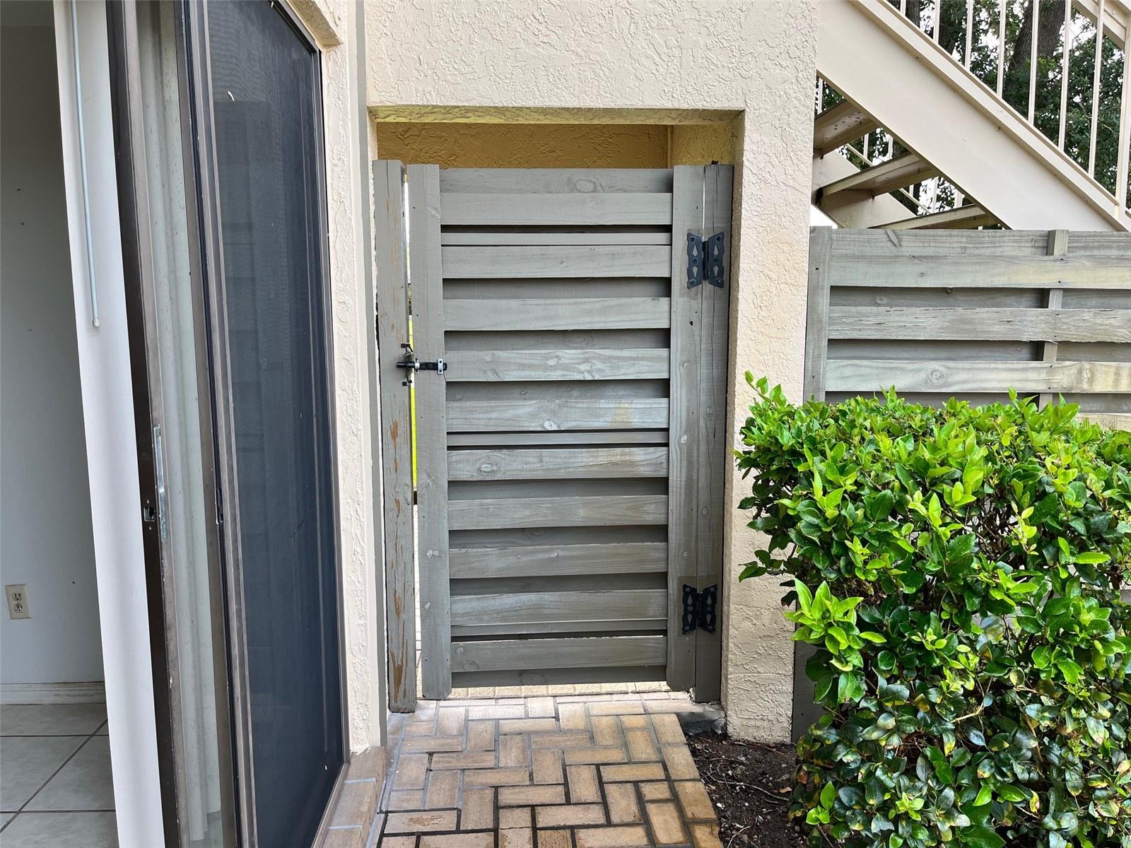 patio gate from the inside