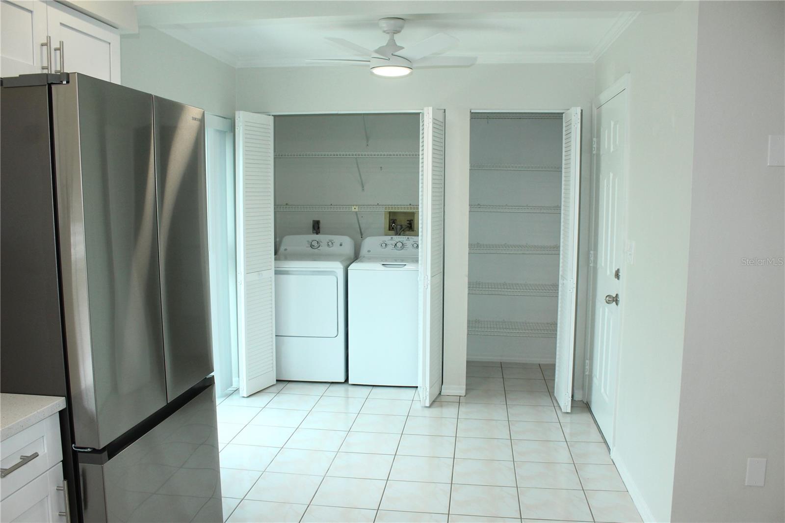 Inside laundry and pantry