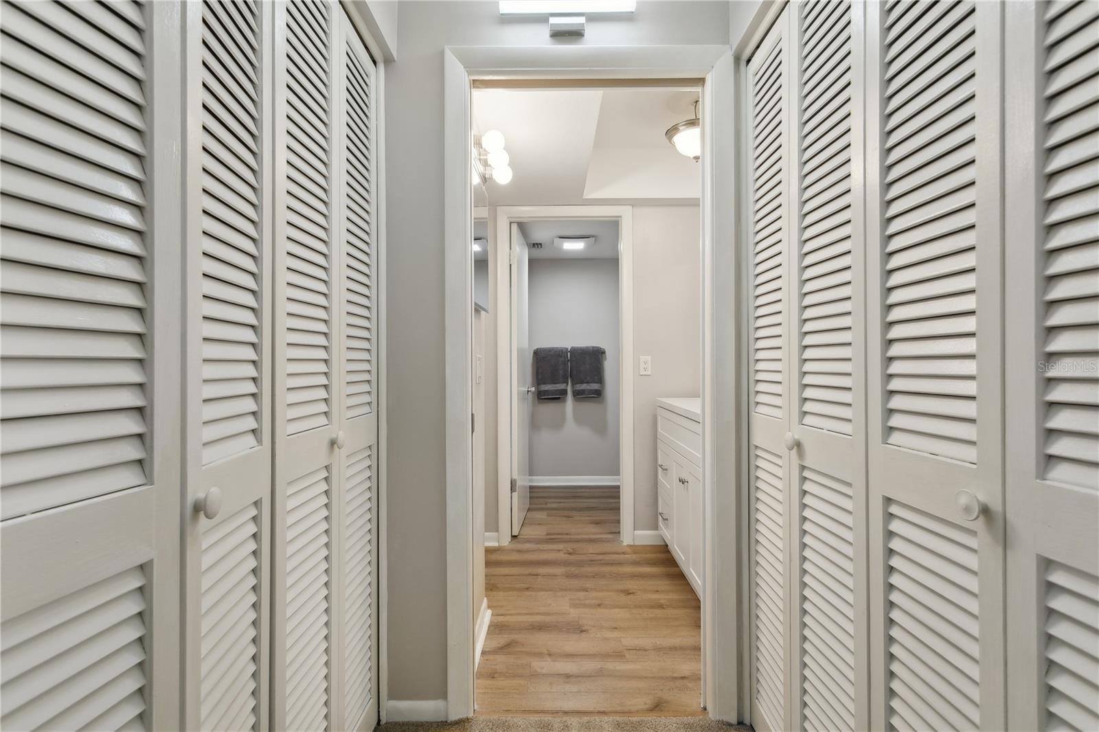 double closets in primary bedroom