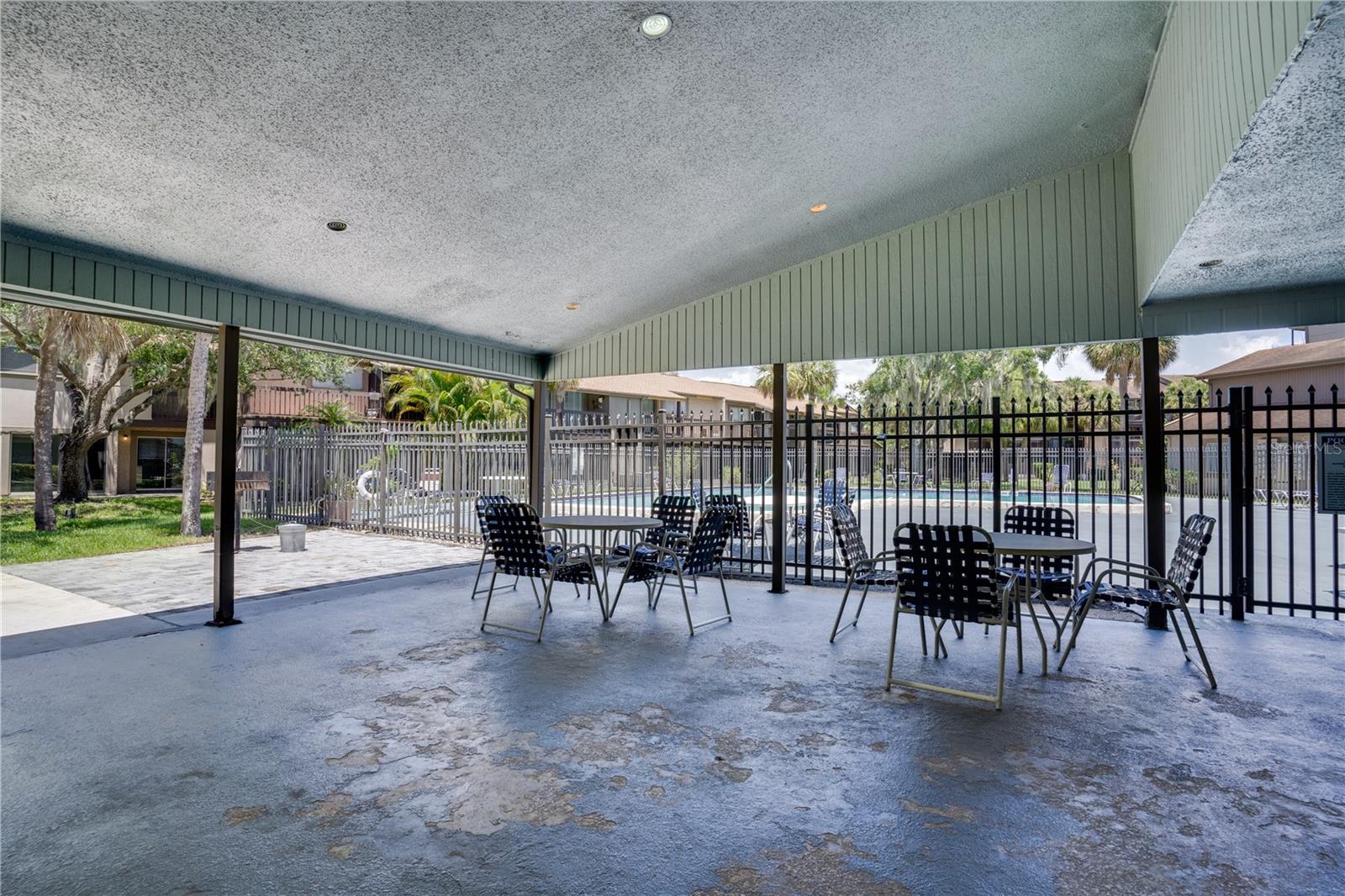 Pool lounge area