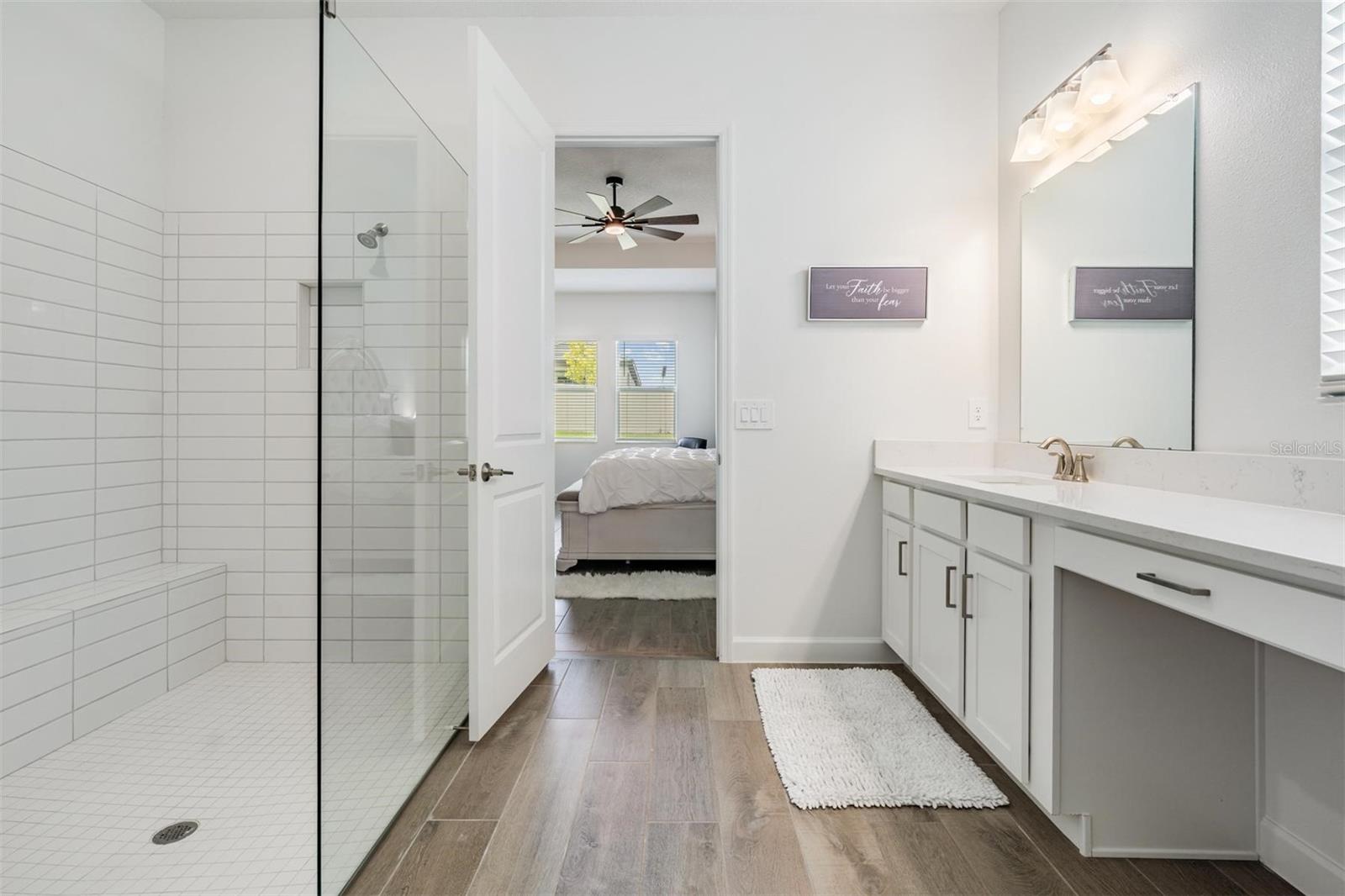 Huge walk-in shower in primary bath