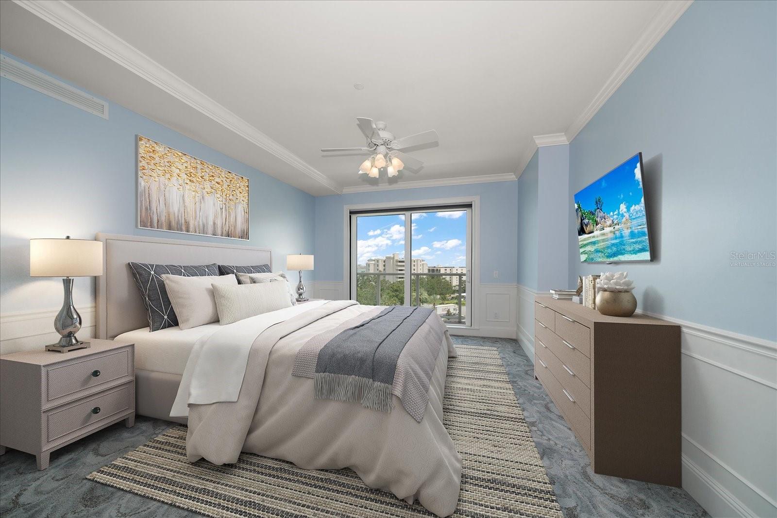 Virtually Staged Primary Bedroom