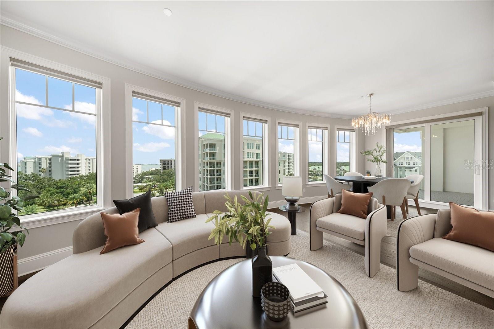 Virtually Staged Living and Dining Rooms