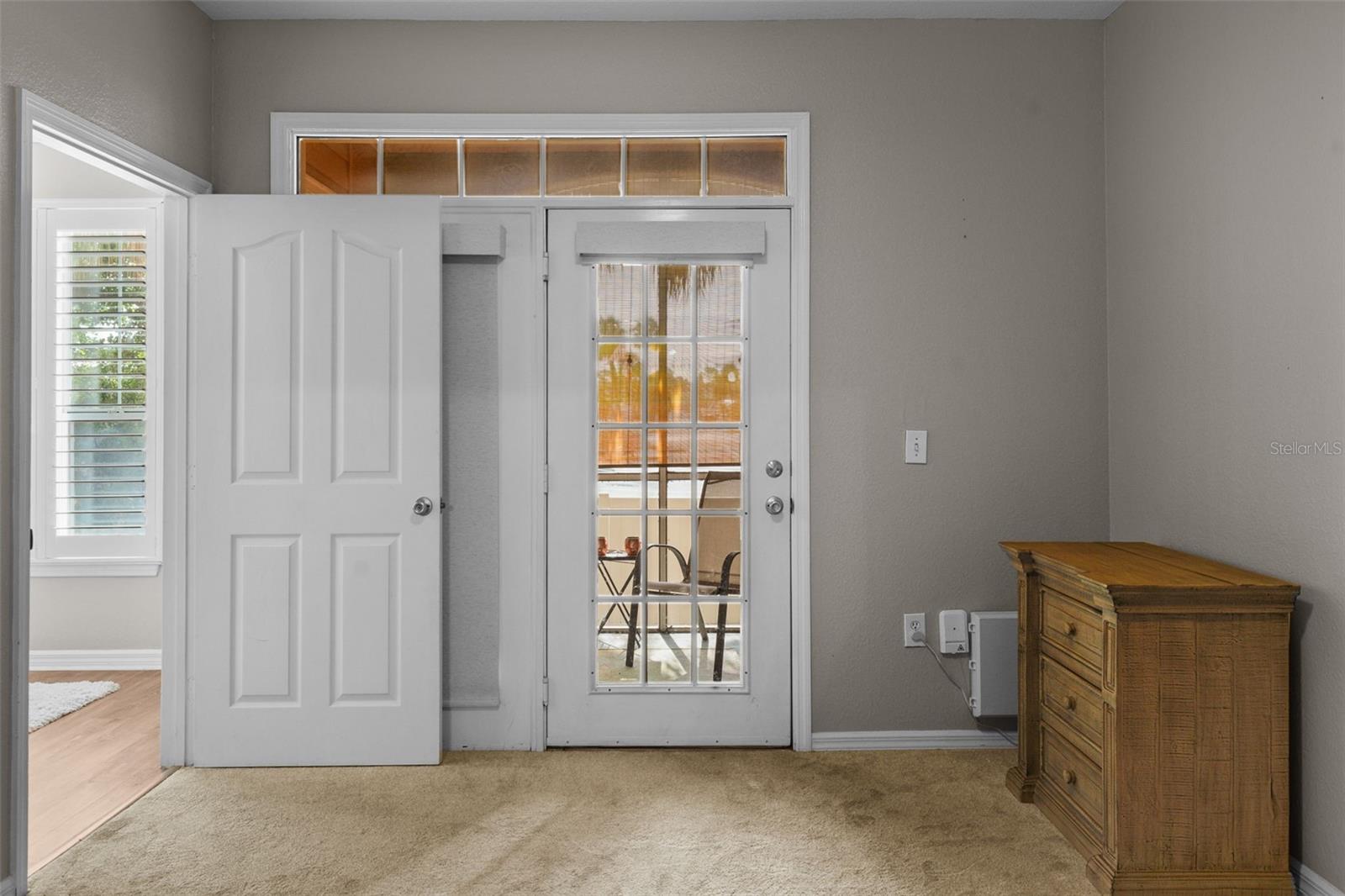 Private Patio is accessed from living area or from master bedroom.