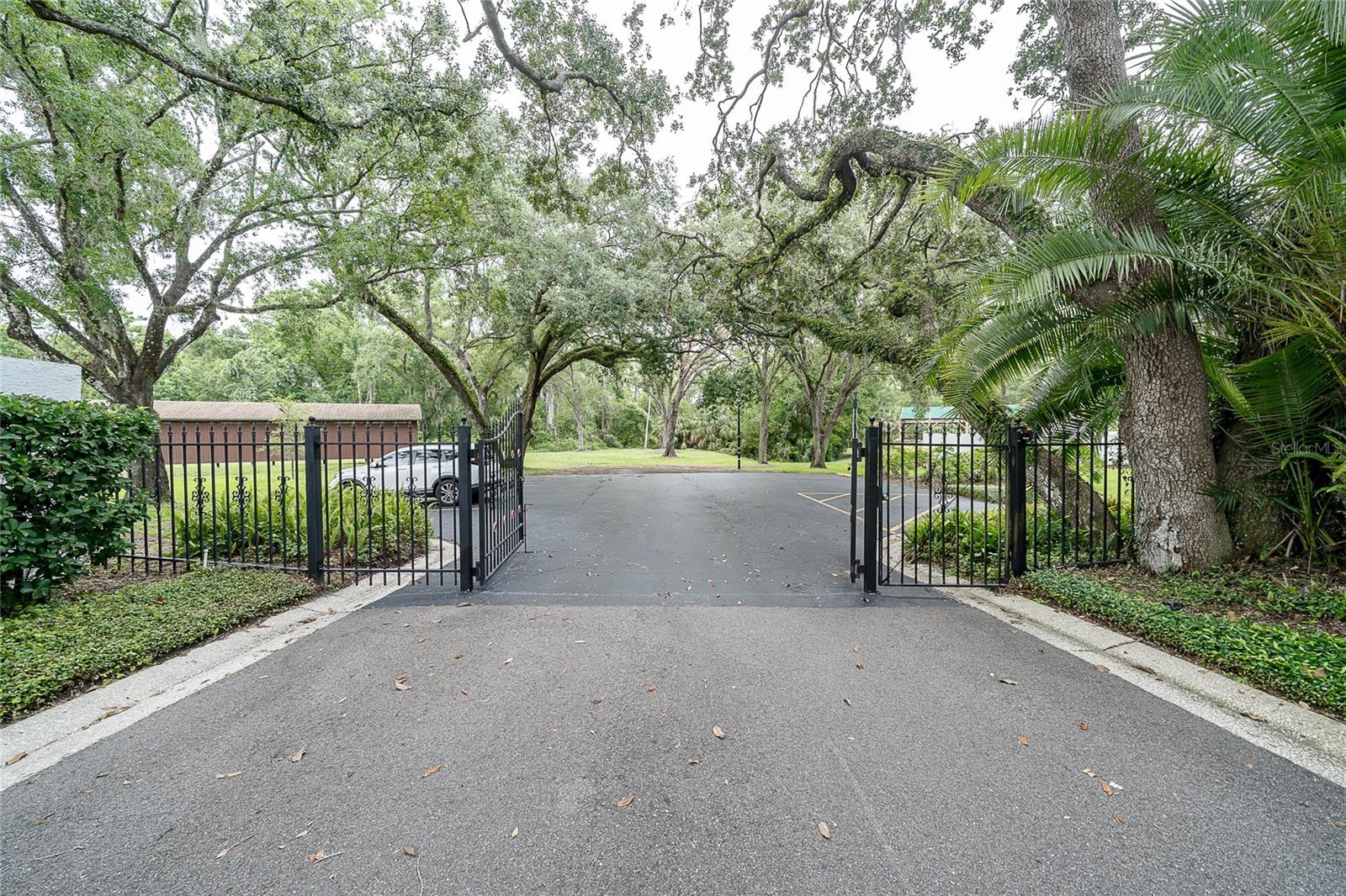entrance to gated park for residents only