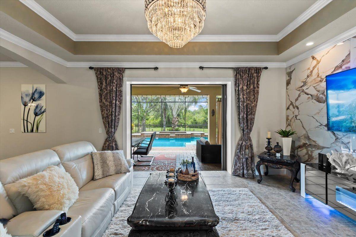 Living Room-Glass Stacker Doors