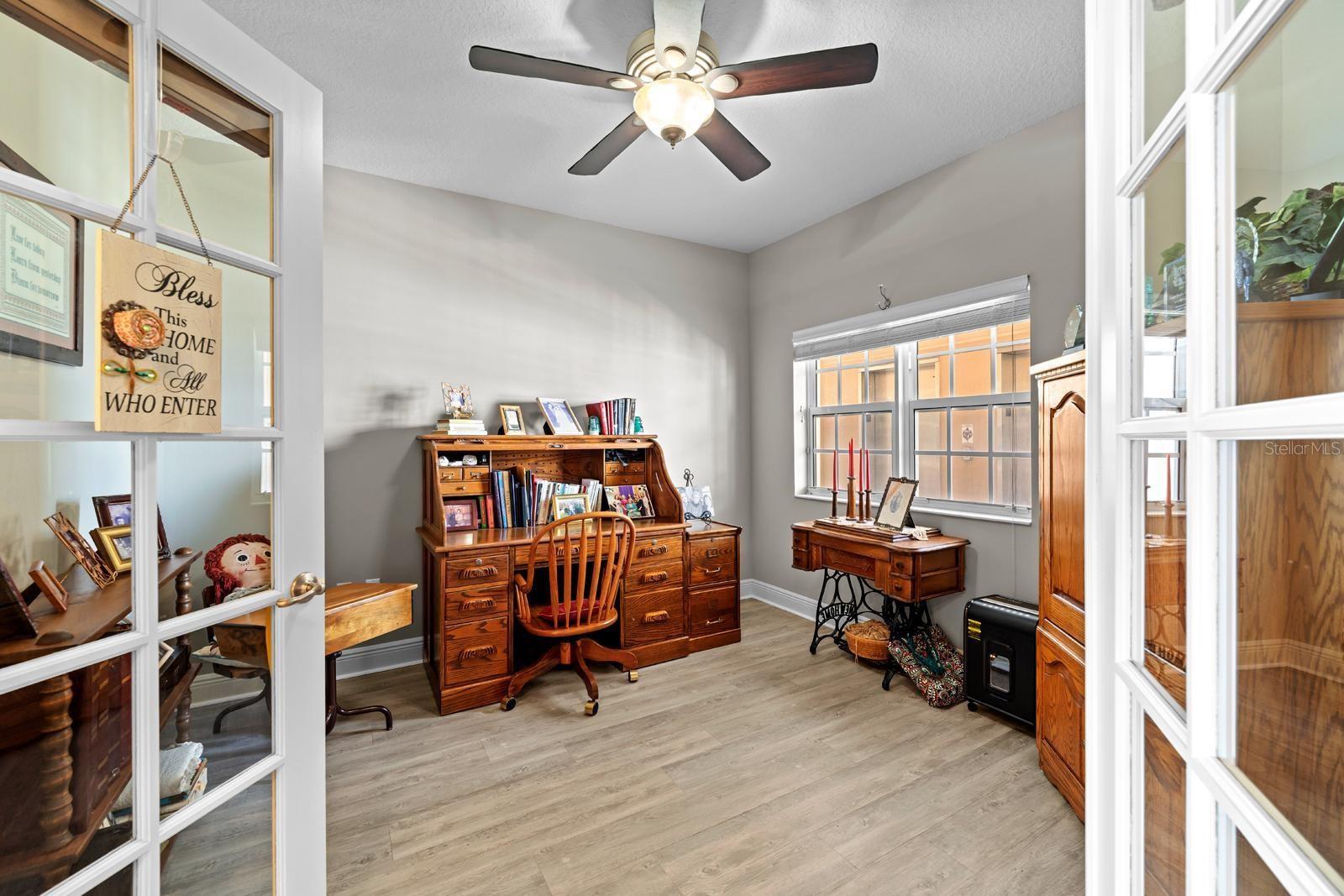 The extra office/den is a great living space to use as a third bedroom, or for someone who works from home. It could also be a playroom for when grandchildren come over....or a reading study.