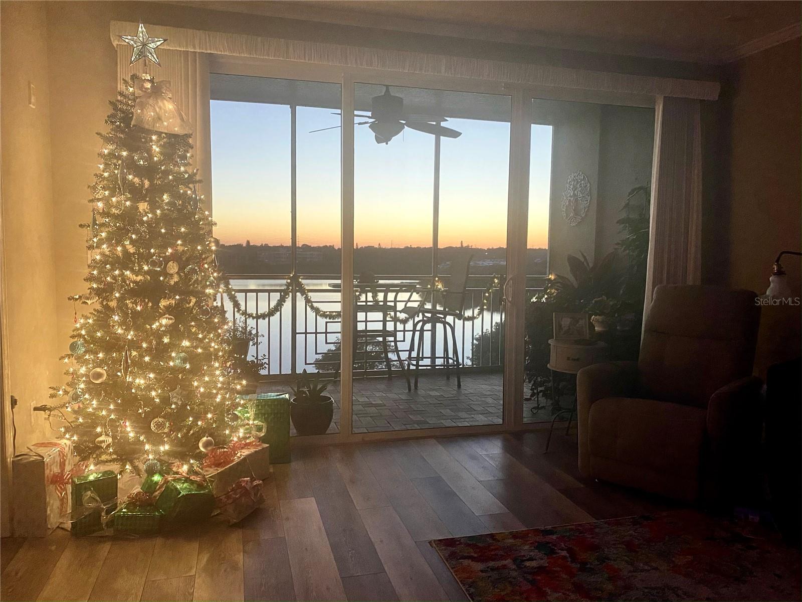 This was the current owner's favorite location for her Christmas tree.