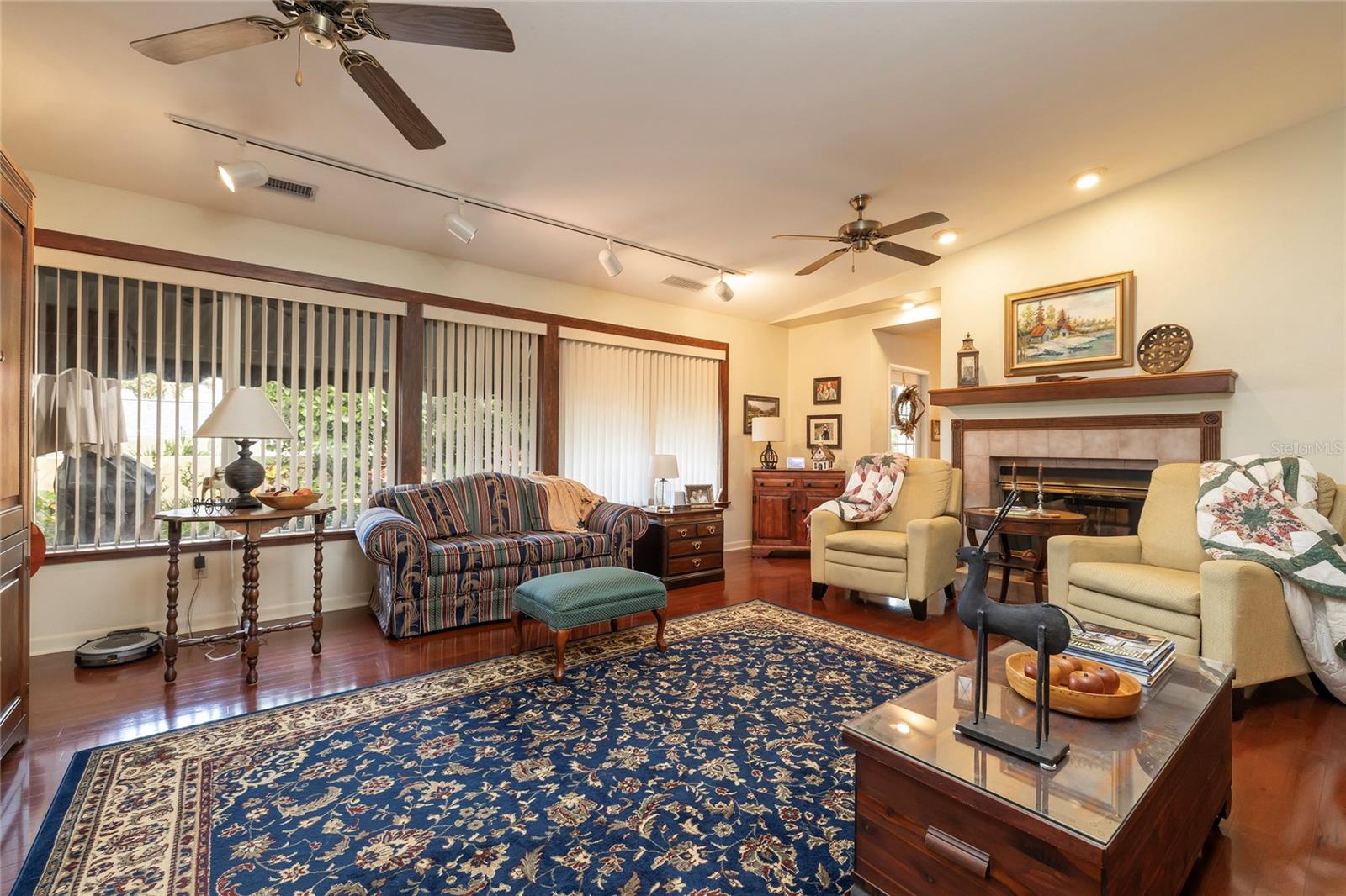 Back Living Space with Fireplace
