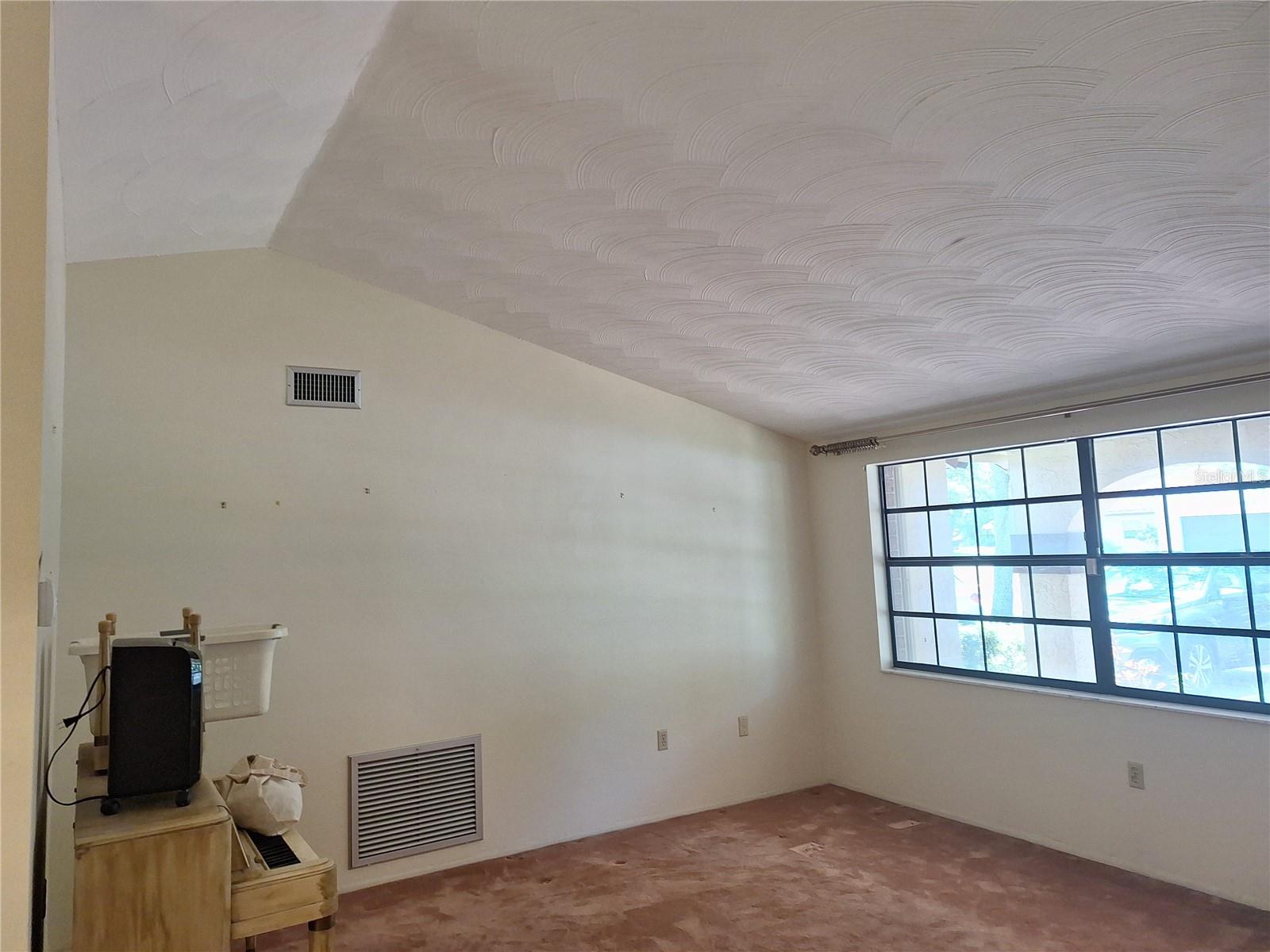 Spacious Living Room Has Vaulted Ceilings