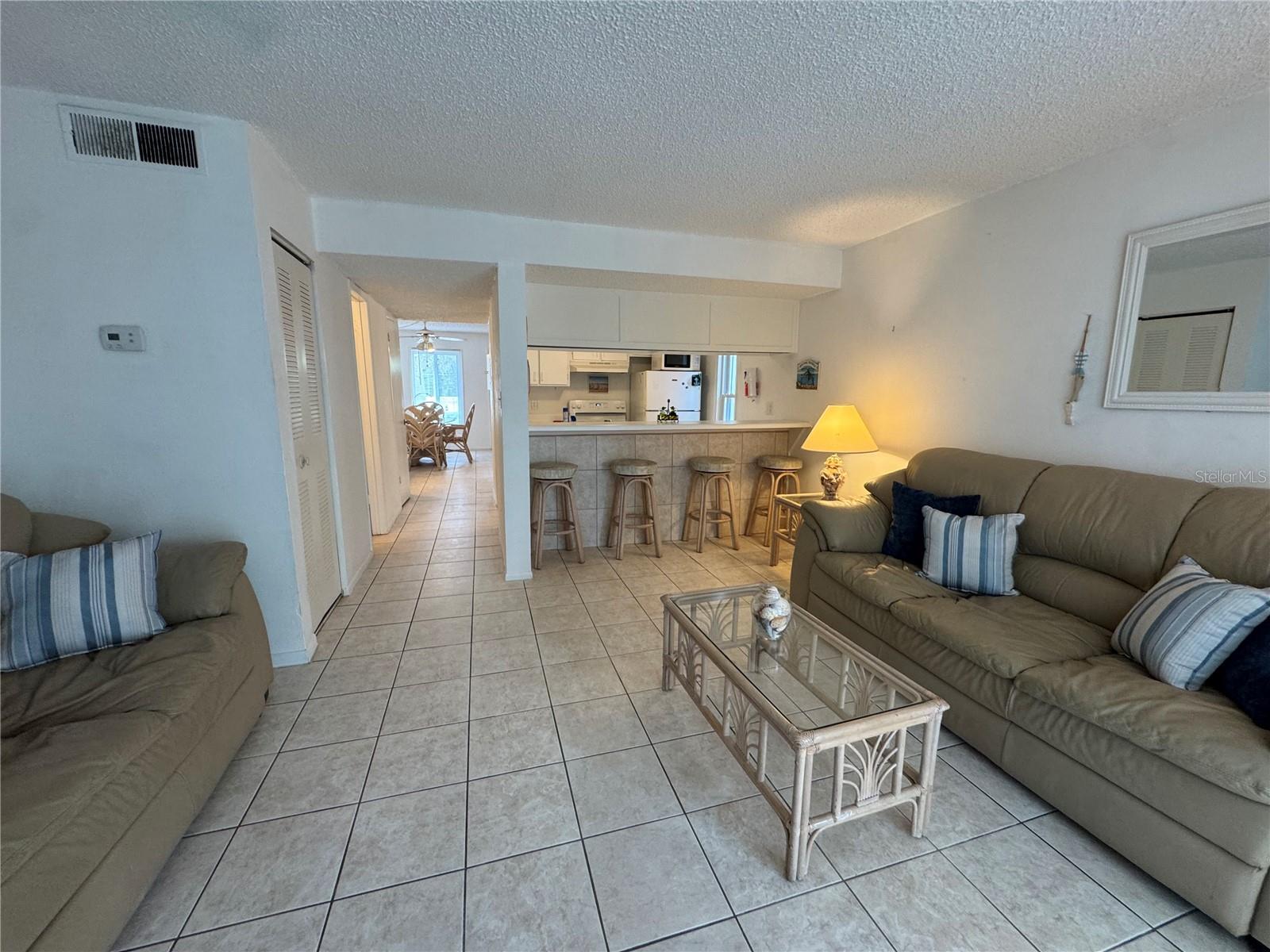 Family room and kitchen