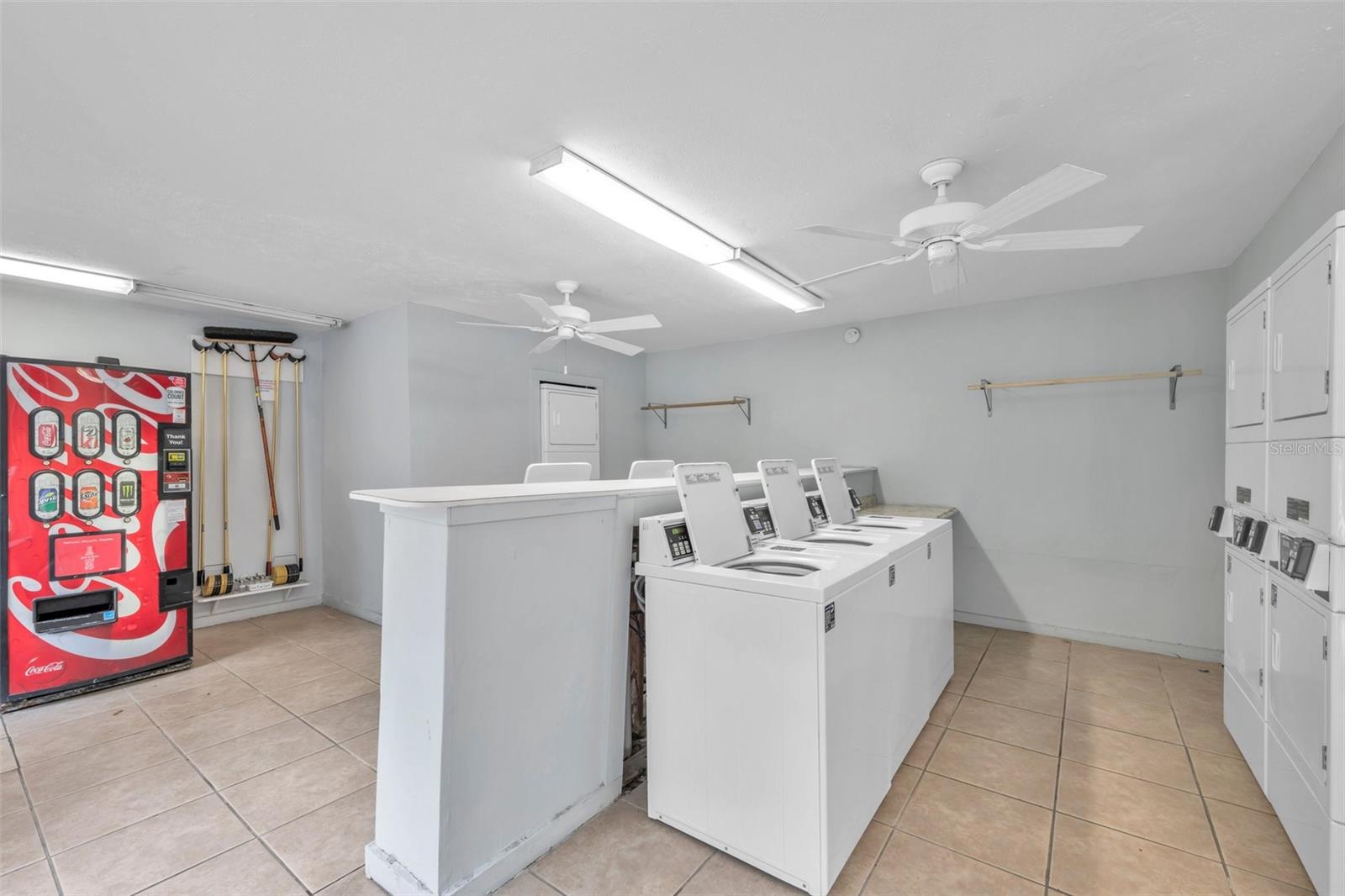 one of two laundry rooms