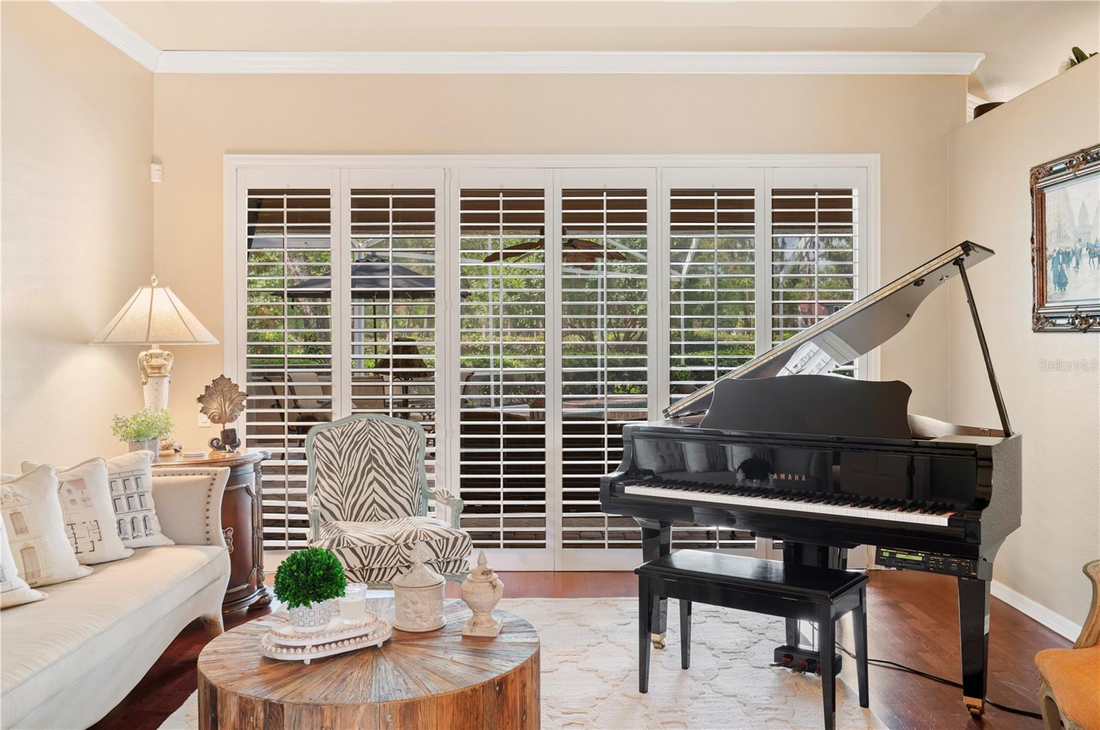Plantation Shutters Throughout.