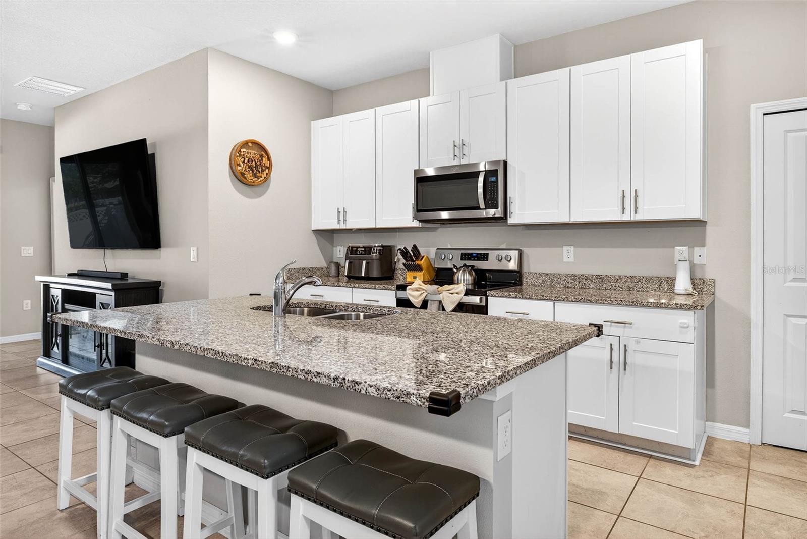From the kitchen you have immediate access to your dining area and living room.