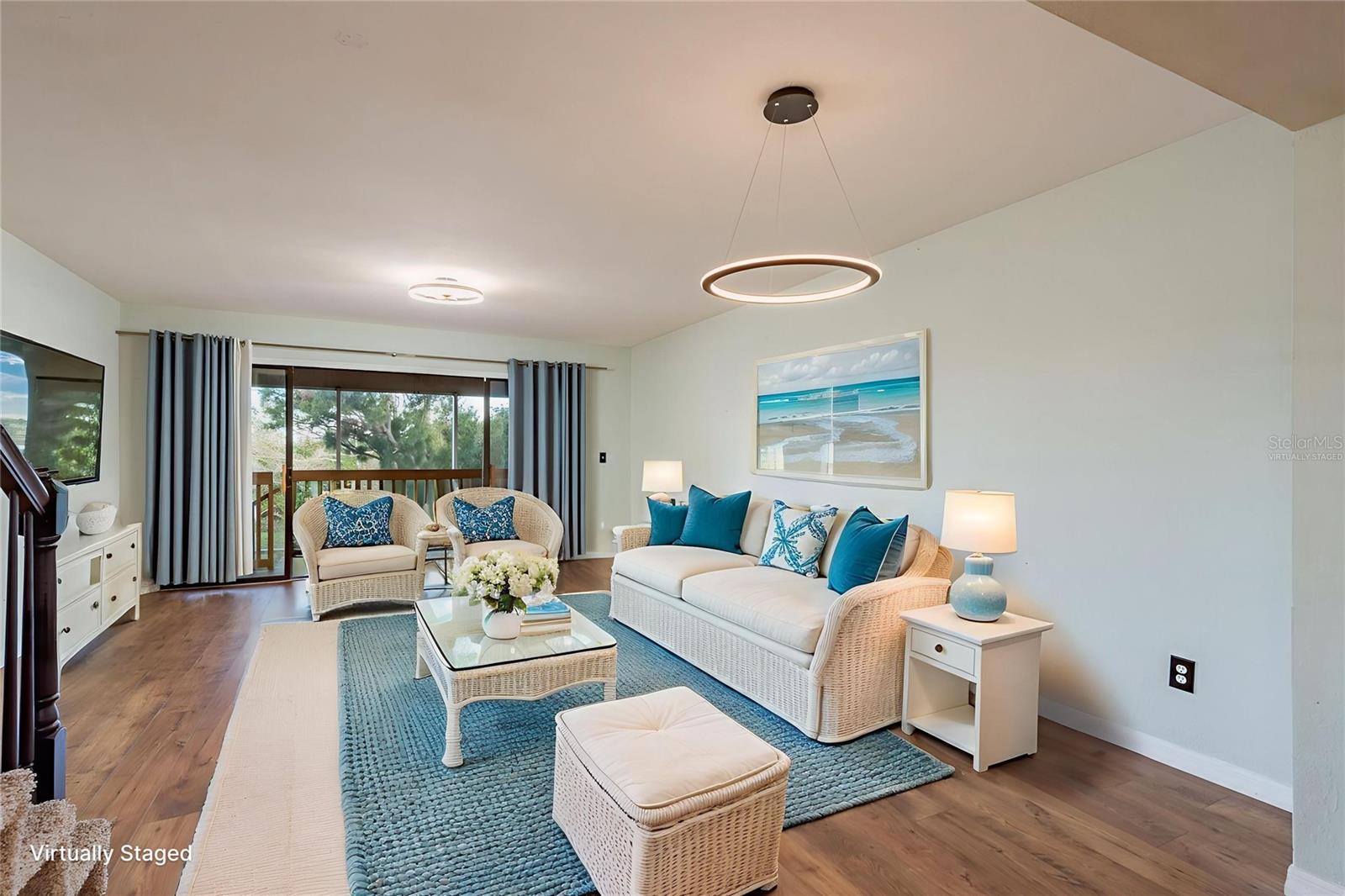 Virtually staged living room