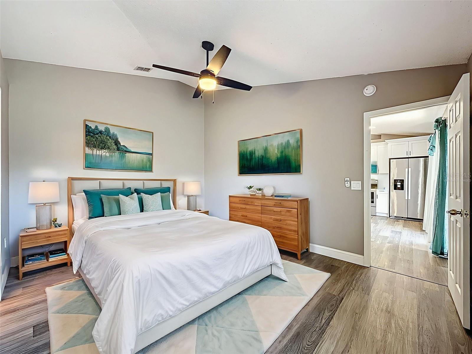 Virtually staged Primary Bedroom