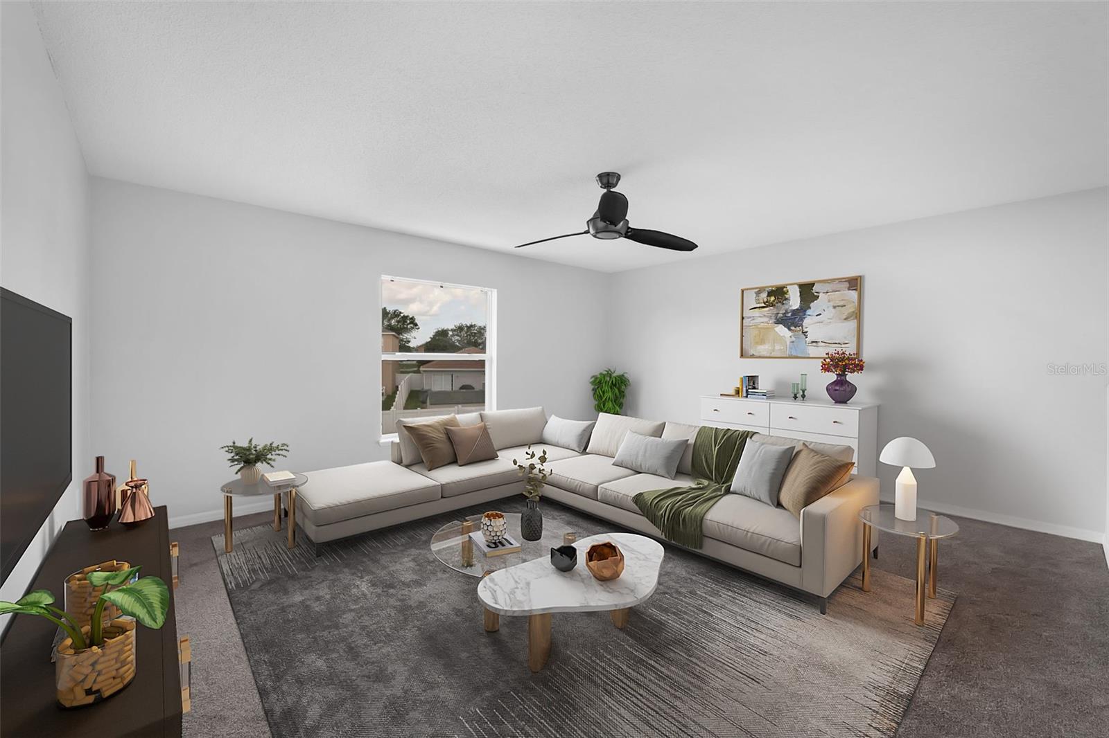 vitrually staged loft