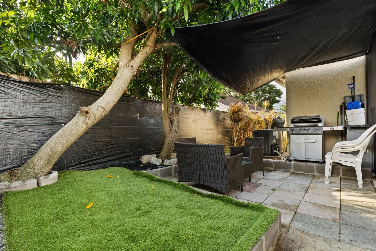 side patio outside the screen enclosure