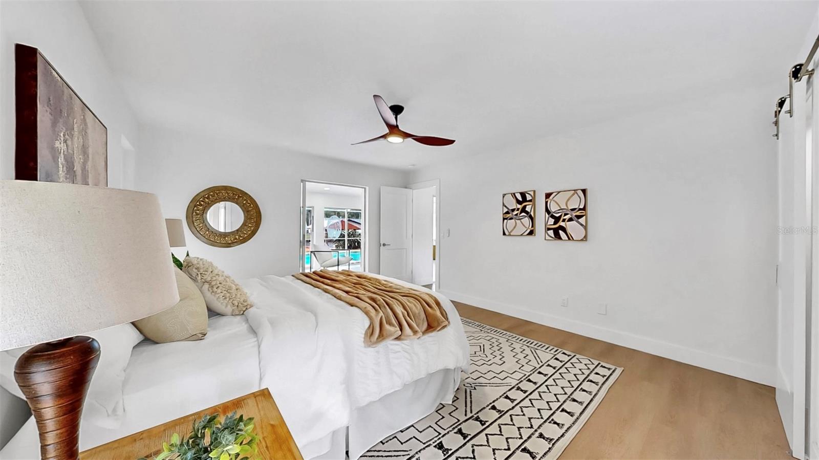 Spacious primary suite with walk-in closet and full bathroom.