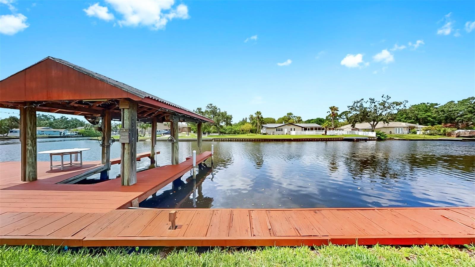 Boat dock and sitting area.