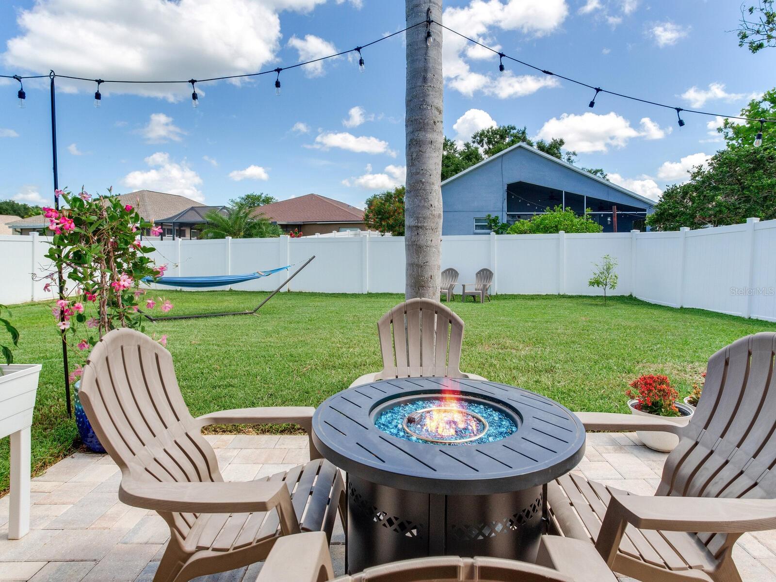 Fenced Backyard Paver Area