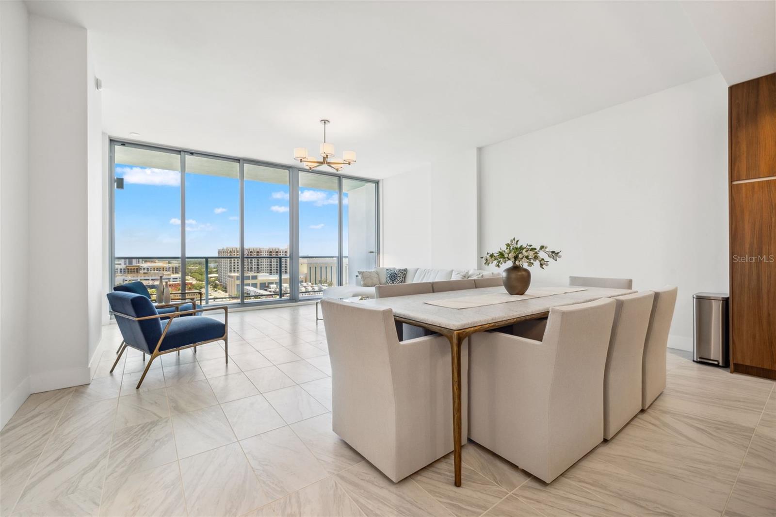 Dedicated dining and living room, separate from the kitchen