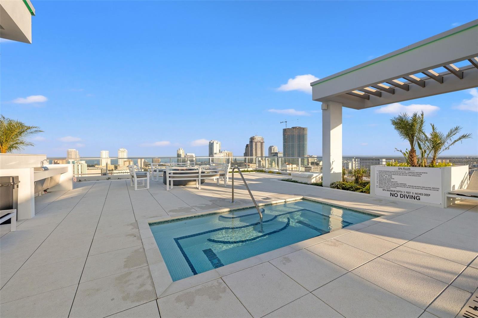 Rooftop hot tub with stunning views