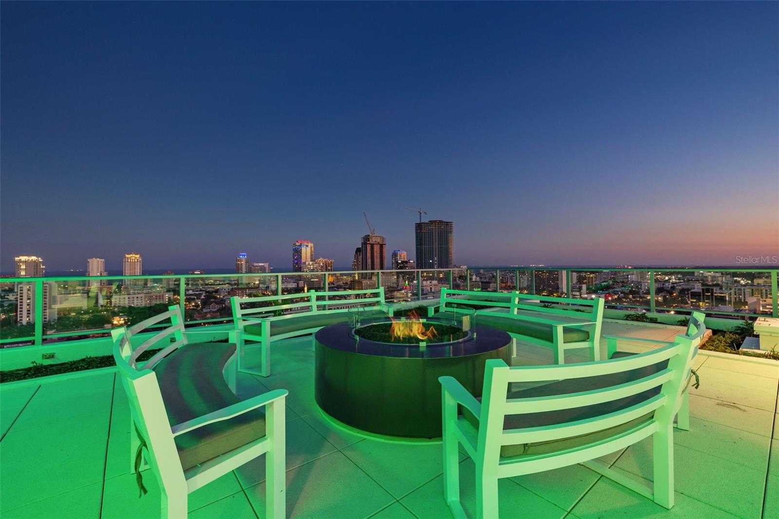 Night time rooftop views