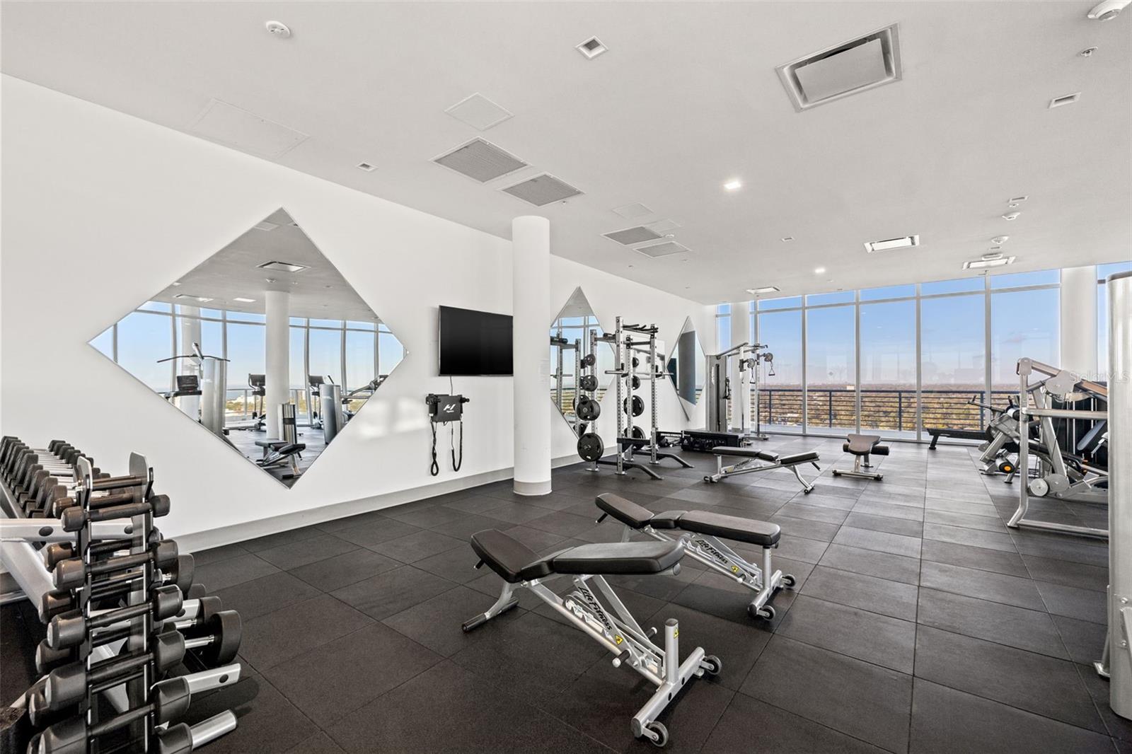 2,000 sq. ft. rooftop gym