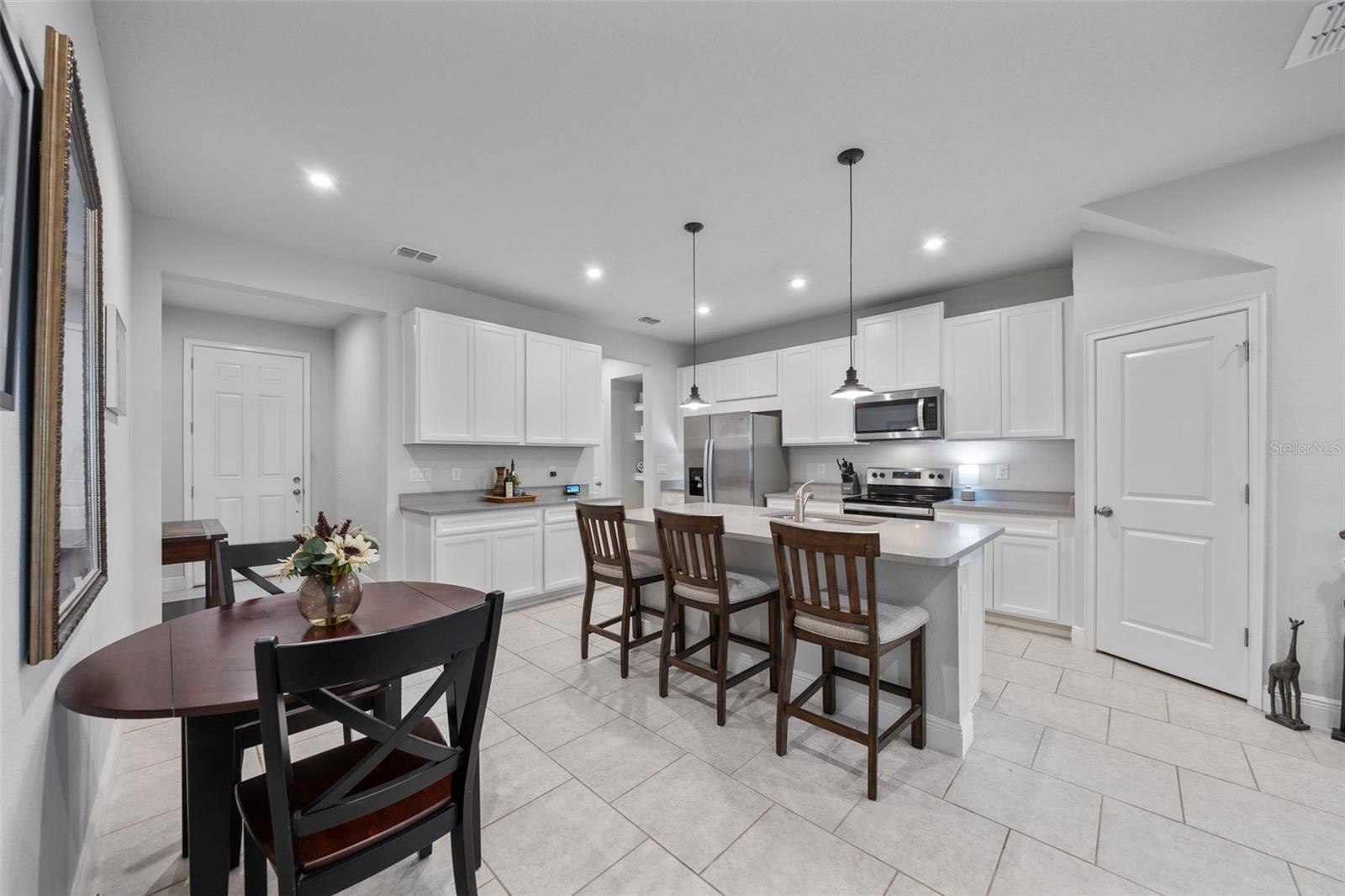 view of the kitchen from the living area