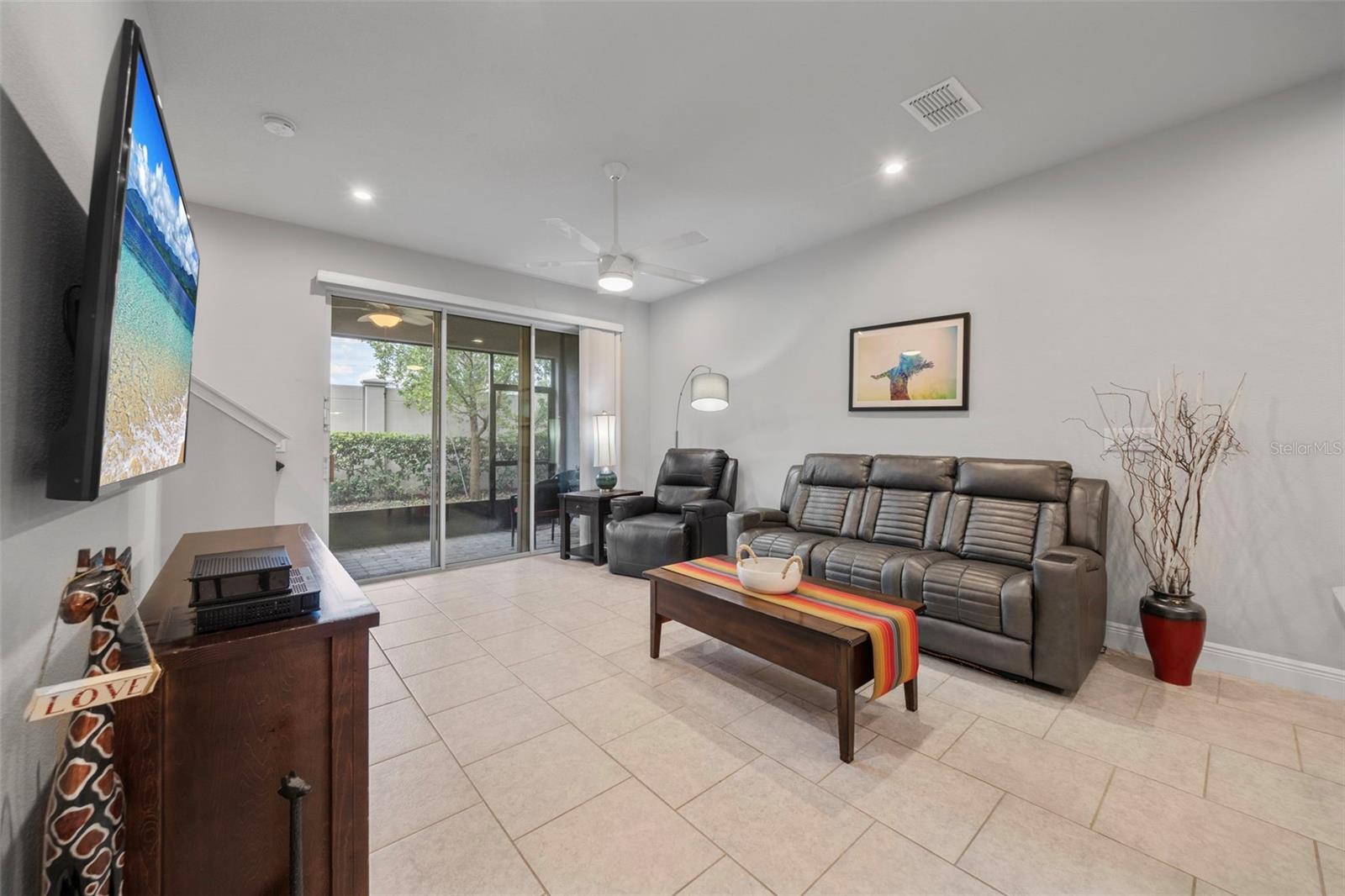 view of the living area from the kitchen