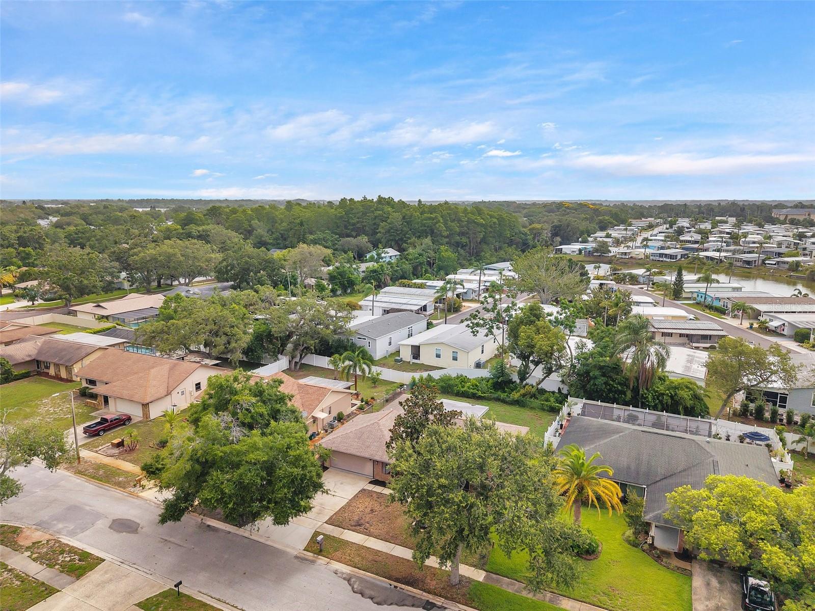 Aerial view of neighborhood