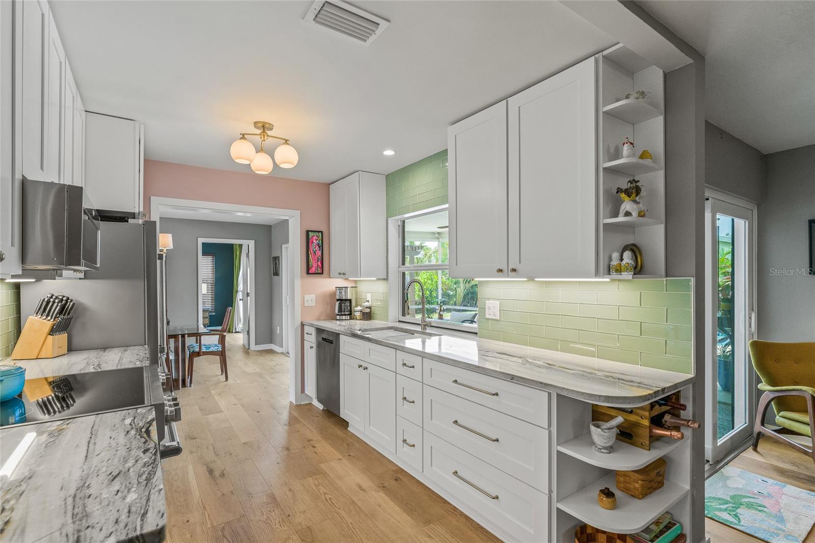 Quartz counters and custom back splash